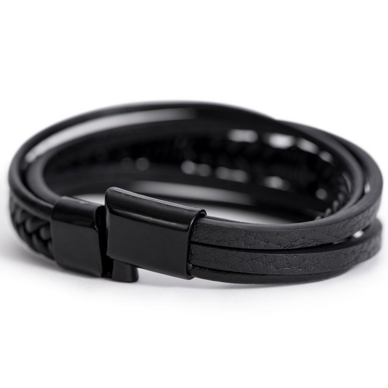 Proverbs 20:7 - Leather Cross Bracelet
